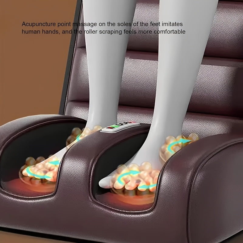 5-in-1 Full Body Massage Pad with Heat, Neck Back Waist & Leg Massage Zones, Foldable Massage Mat