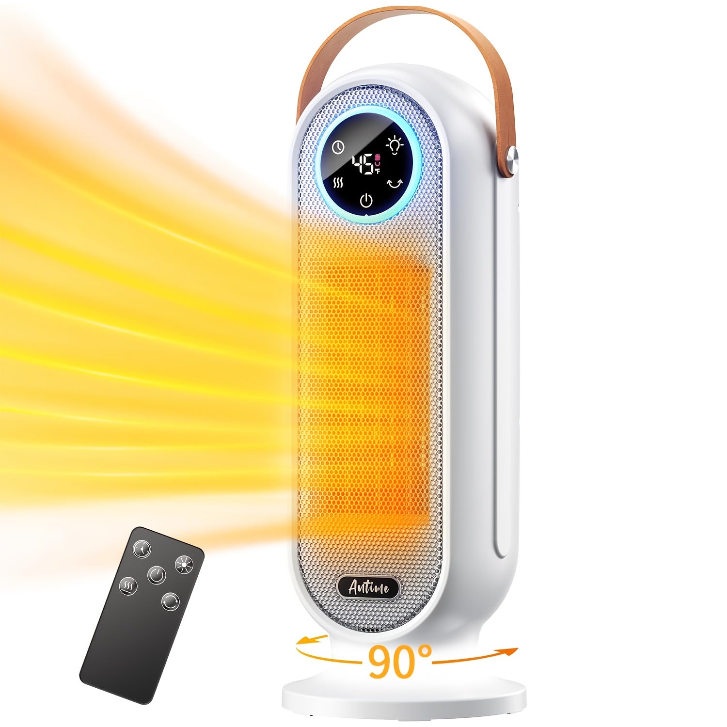 1500W Indoor Electric Space Heater – Portable Heater with Remote Control, Digital Display & Overheat Protection