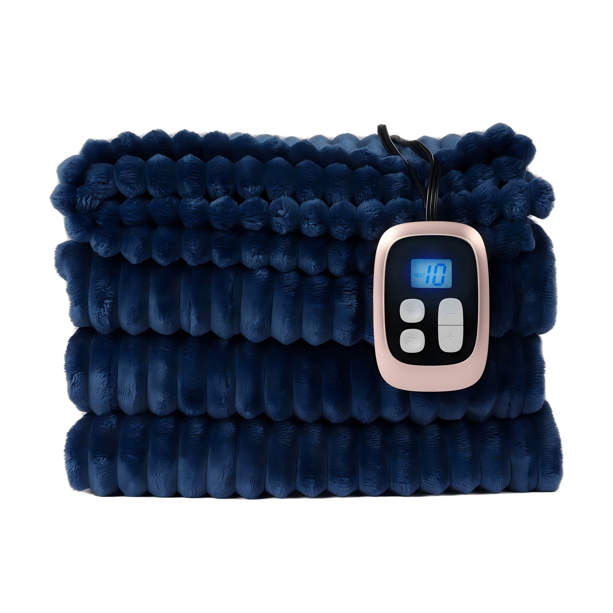 Electric Heated Blanket – Striped Flannel, Fast Heating, Washable