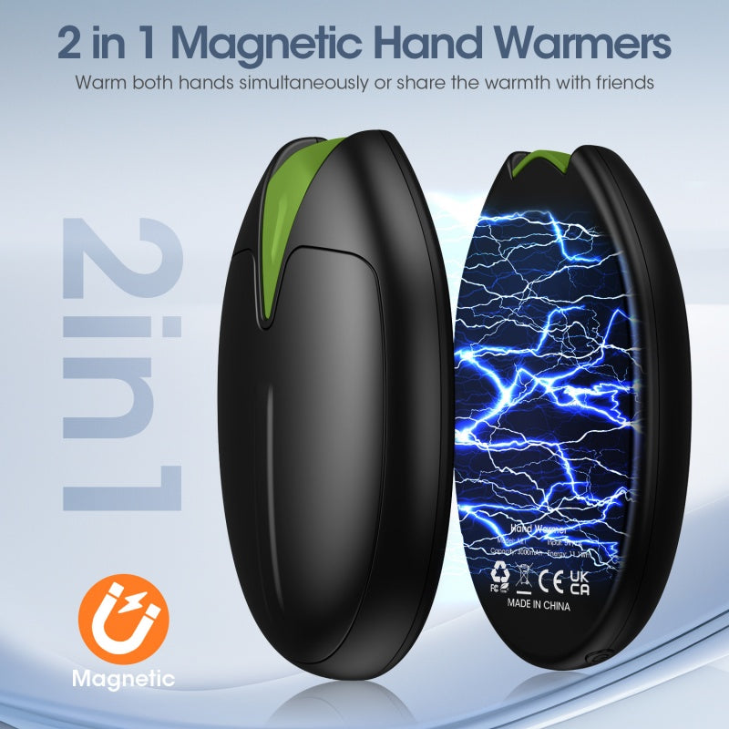 Rechargeable Magnetic Hand Warmer, 6000mAh Electric Pocket Heater, 3 Heat Levels, Portable USB Powered