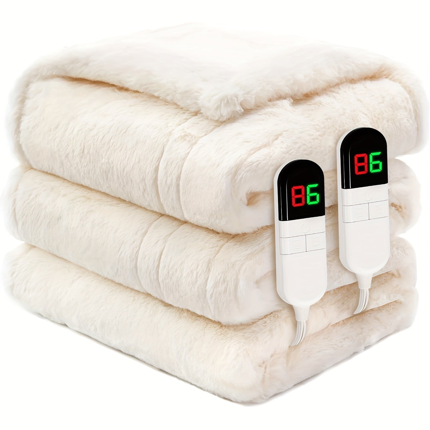 Luxury Electric Blanket – Plush Fabric, Multiple Heat Settings, Timer, Washable