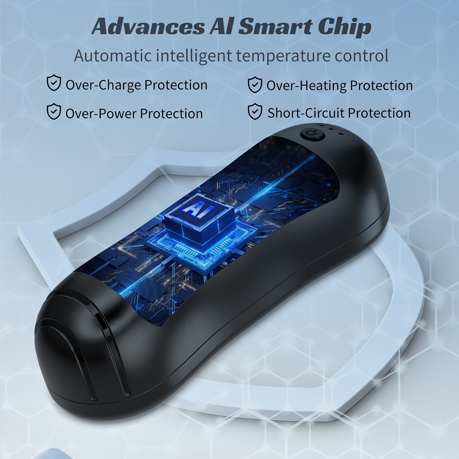 Rechargeable Magnetic Hand Warmers 2-Pack, Dual-Sided Electric Pocket Heater, USB Powered, Portable Design