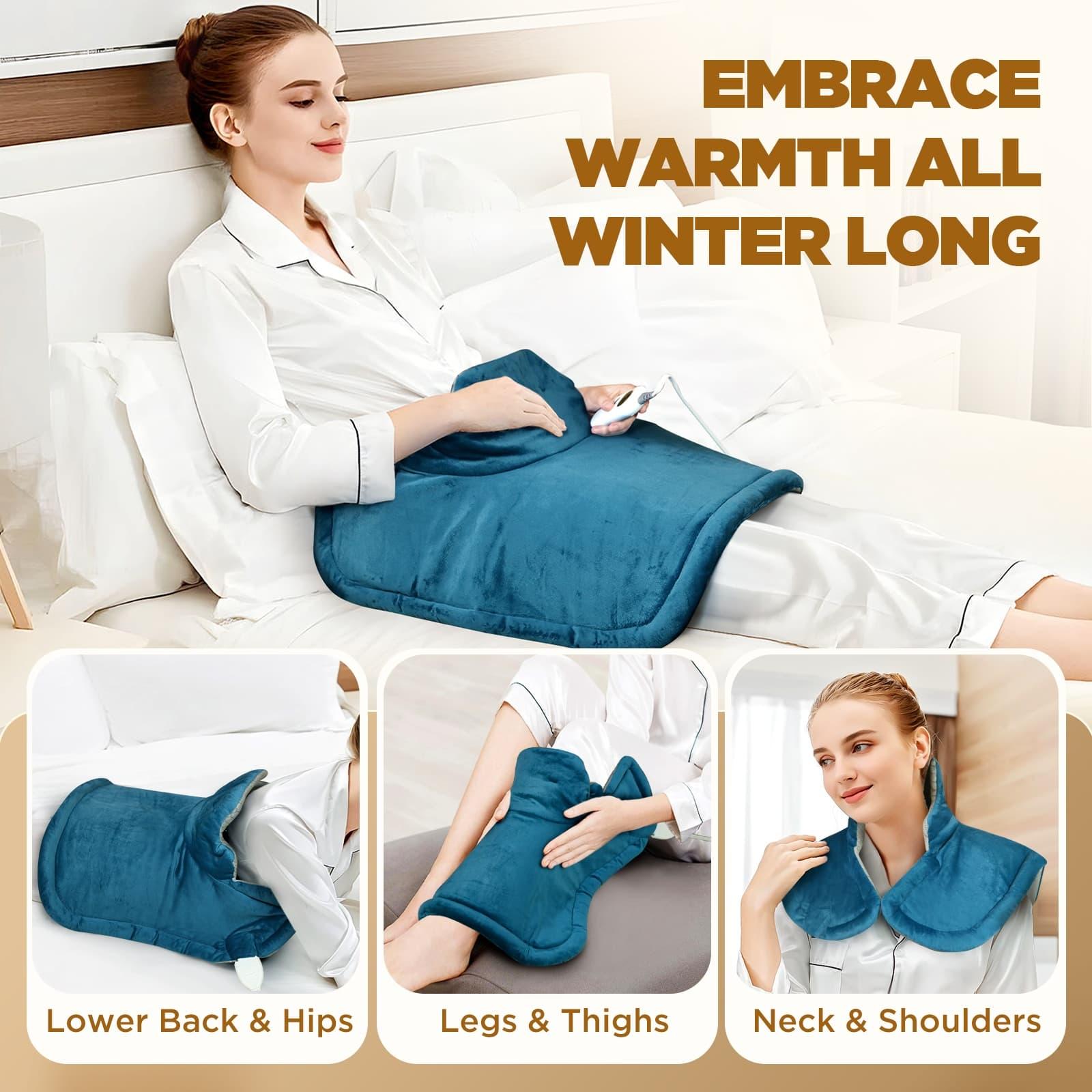 Heated Shawl Heating Pad for Neck & Shoulders – Graphene Fabric, 6 Heat Levels, Auto Shut-Off