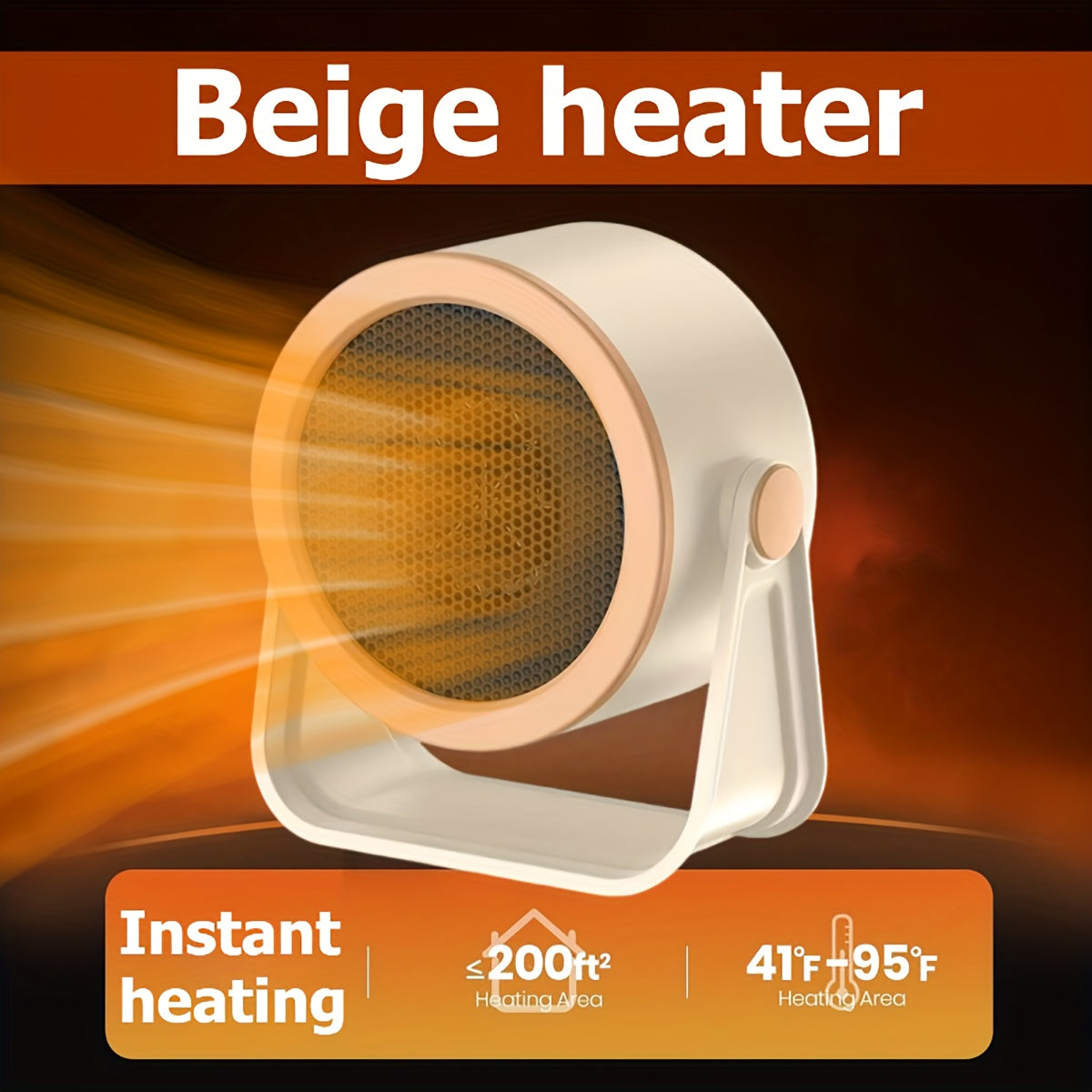 Desktop Electric Space Heater for Indoor Use – Portable Mini Heater with Adjustable Temperature