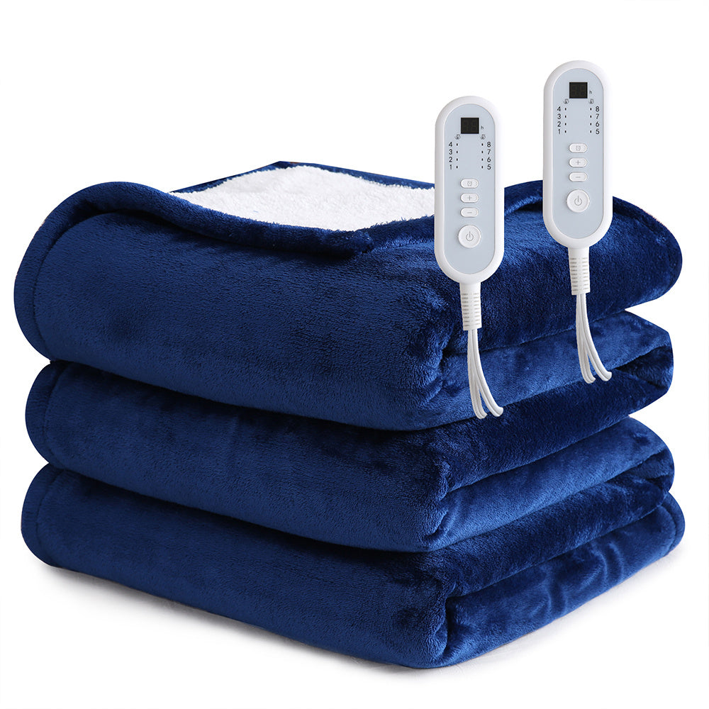 Extra Large Electric Heated Blanket – Dual Controllers, Timer, Adjustable Heat