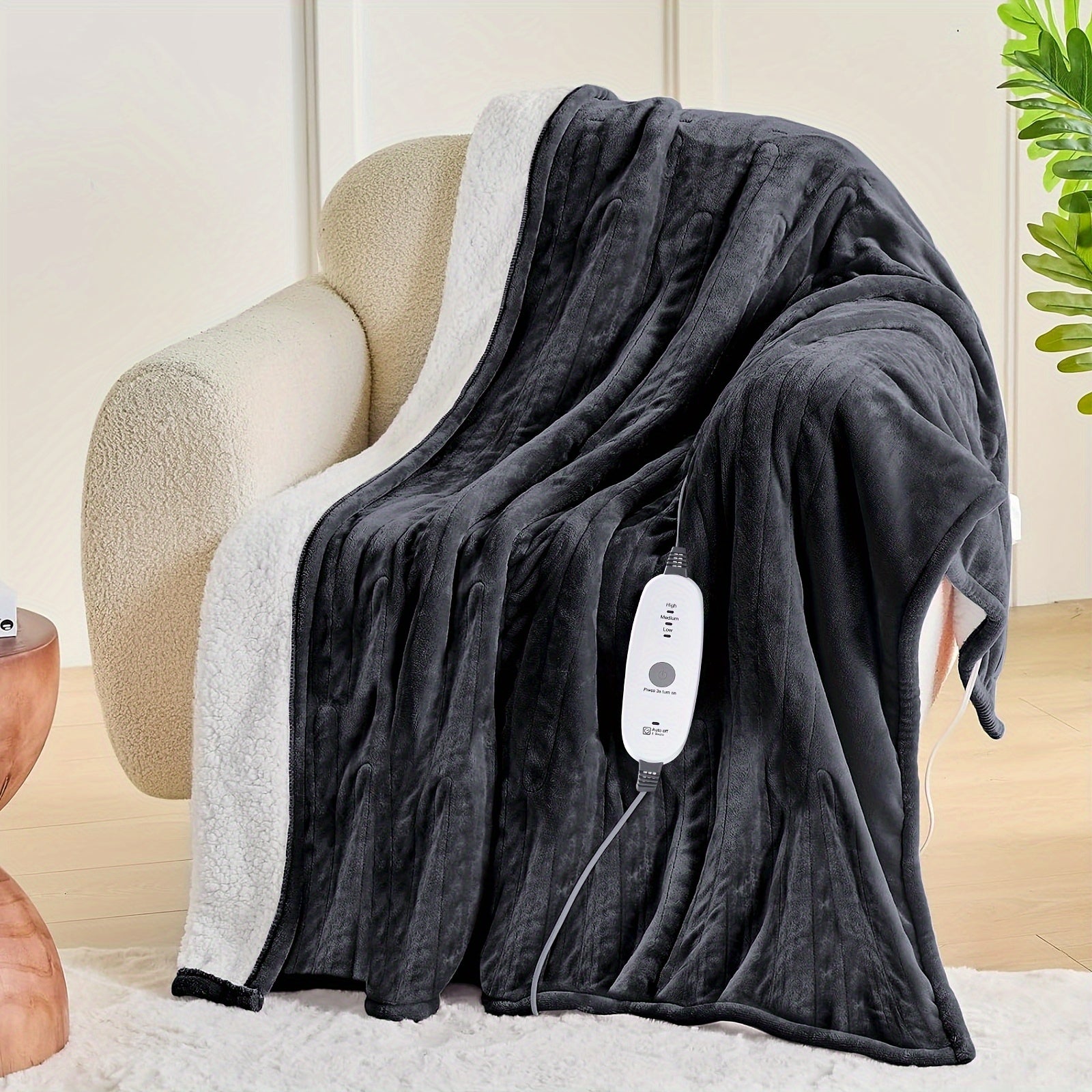 Electric Heated Blanket – Soft Flannel, Fast Warm-Up, Auto Shut-Off