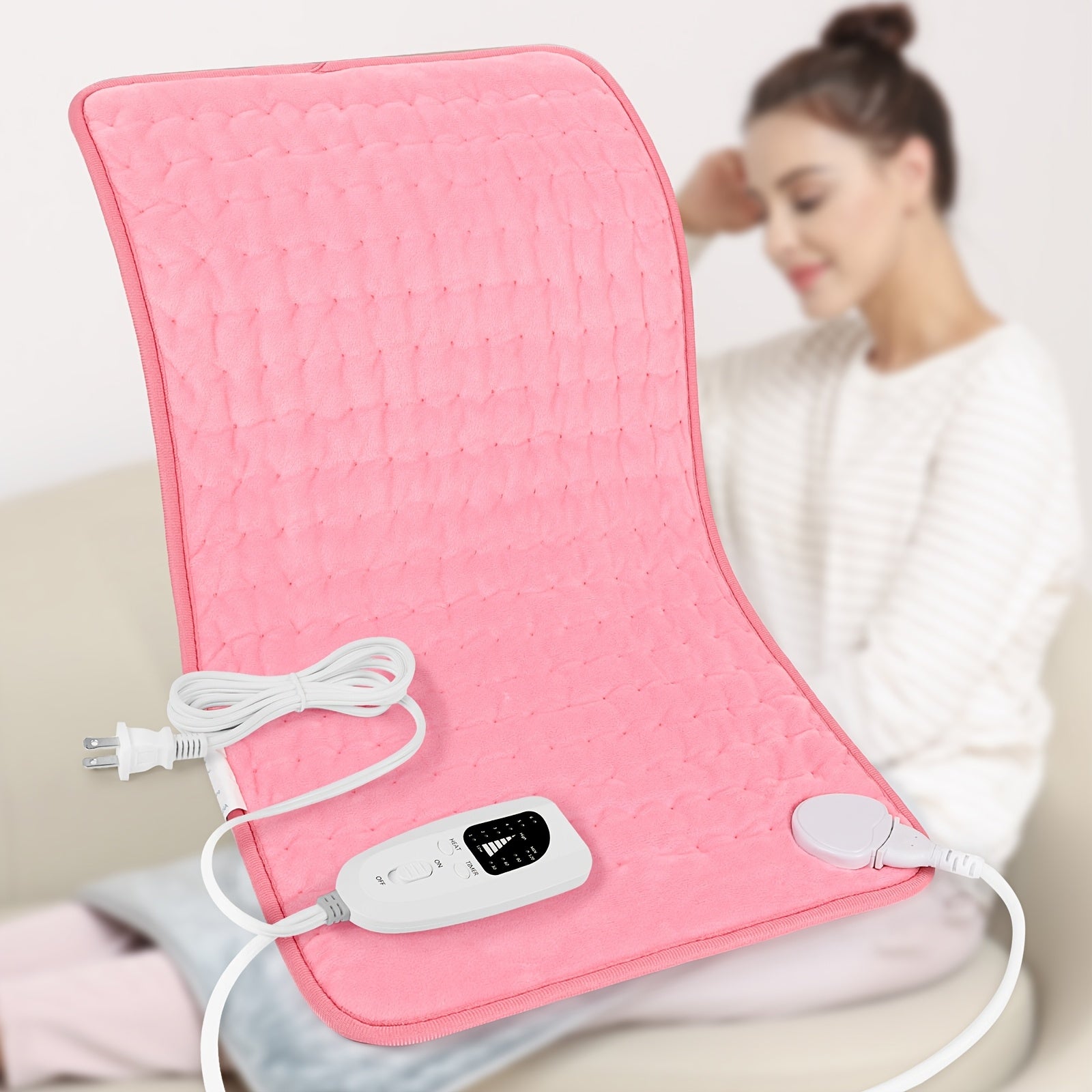 Extra Large Electric Heating Pad for Back & Body – 24×12 in, 6 Heat Levels, Dry & Moist Heat