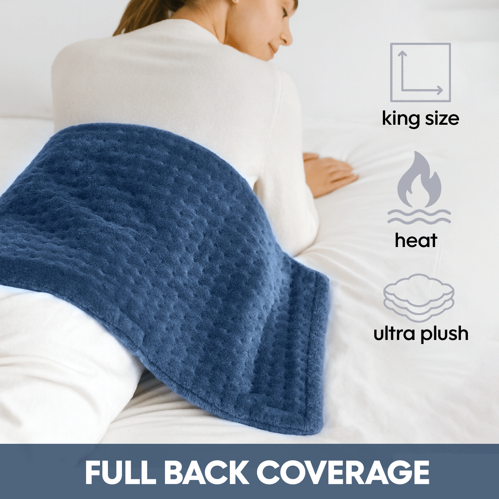 Extra Large Electric Heating Pad – 24×12 in, 6 Heat Levels, Fast Heating, Auto Shut-Off