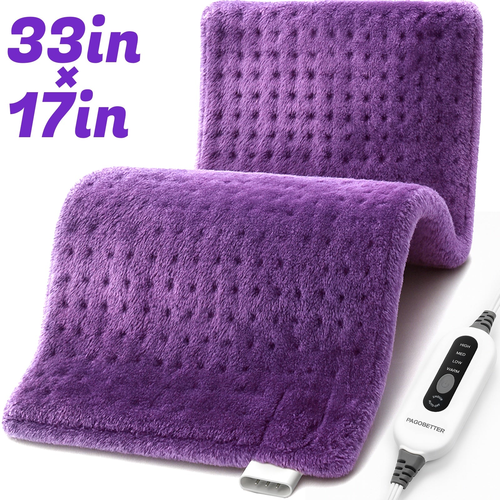 Electric Heating Pad for Back & Legs – Graphene Heating, Thick Flannel, Machine Washable