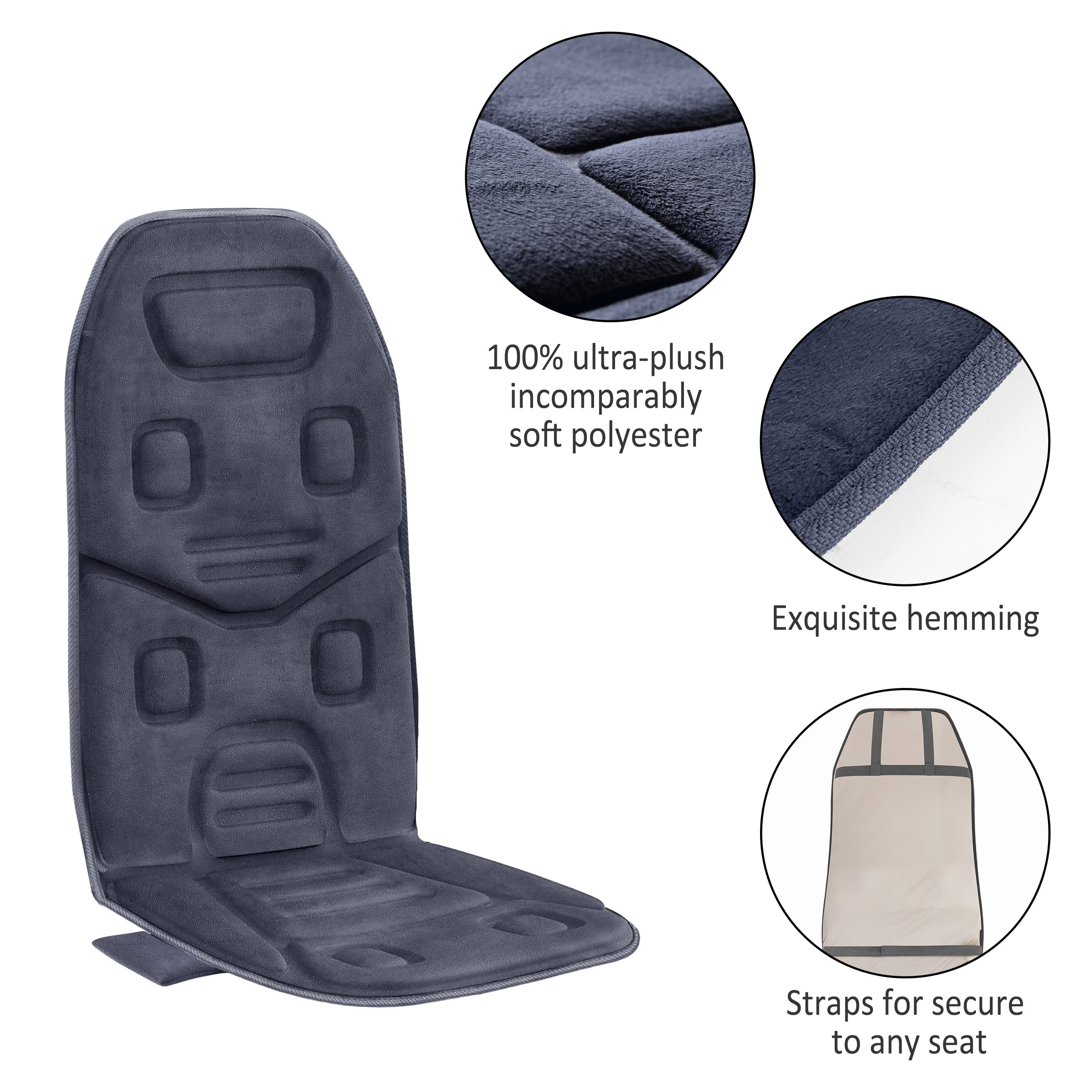 Heated Massage Chair Cushion with Vibration, 10 Motors, Seat Back Massager for Office & Home Chairs