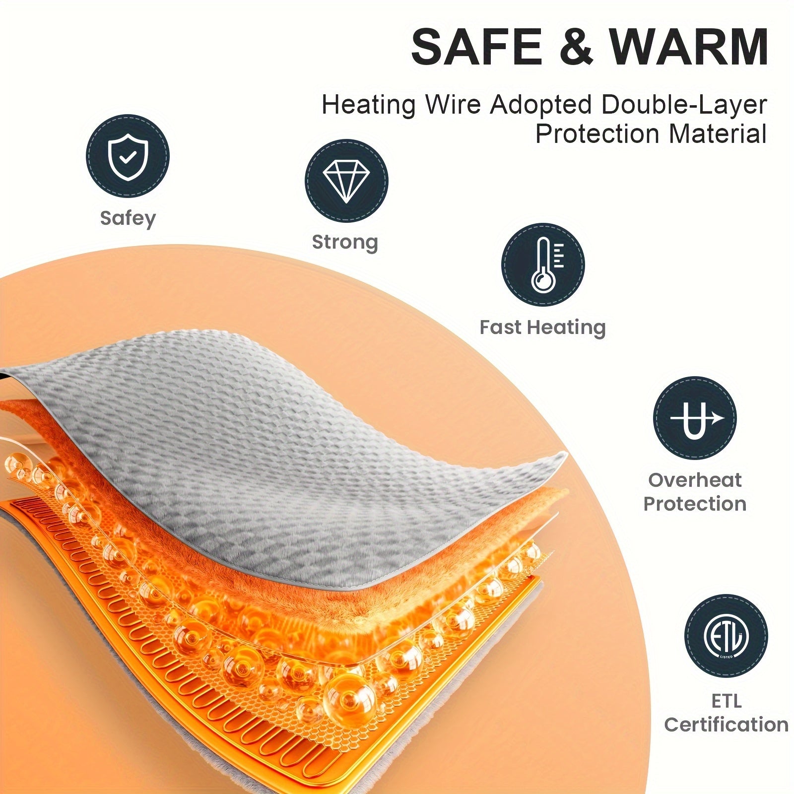 Electric Heated Blanket – Soft Flannel, Fast Warm-Up, Auto Shut-Off