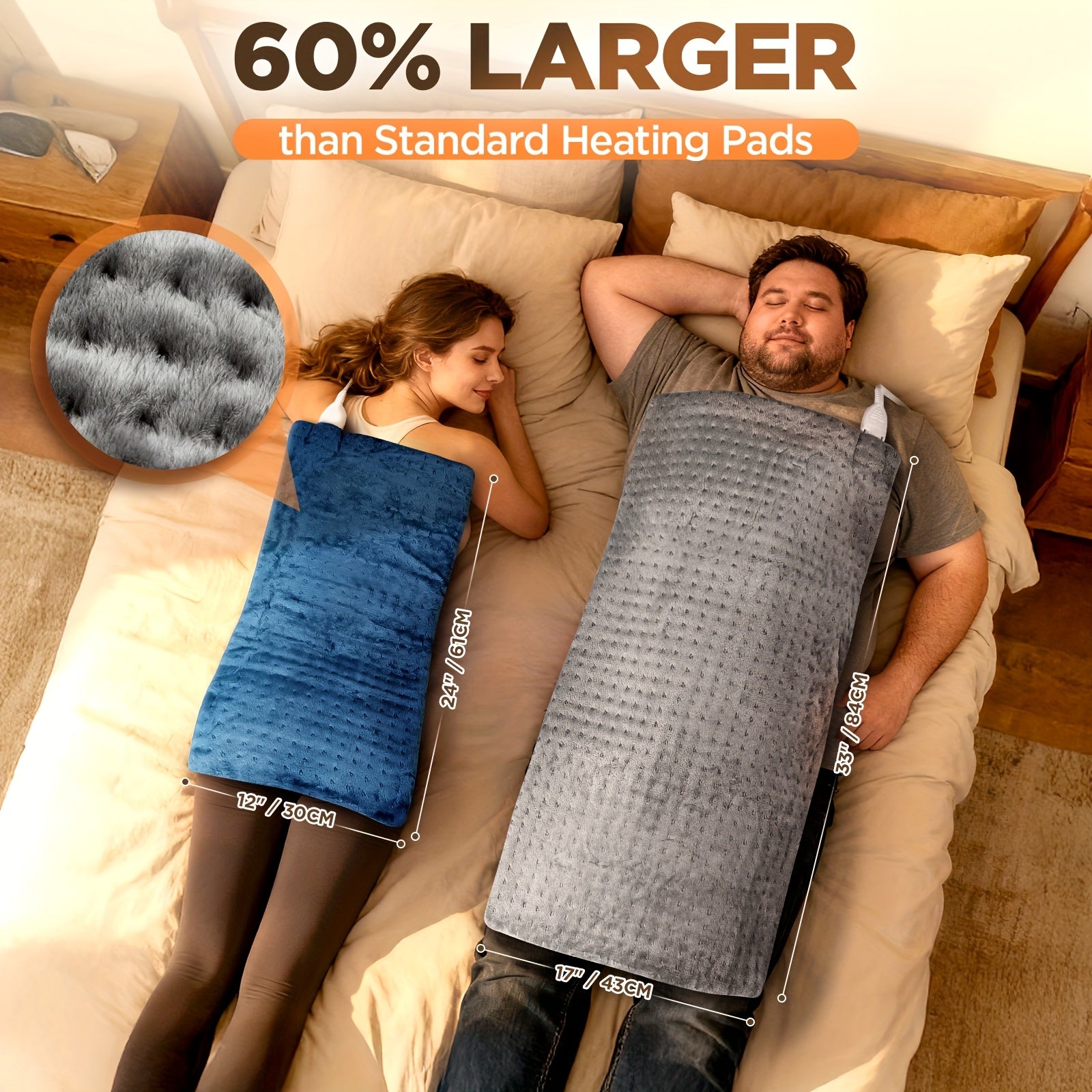 Electric Heating Pad for Back & Abdomen – Adjustable Heat, Auto Shut-Off