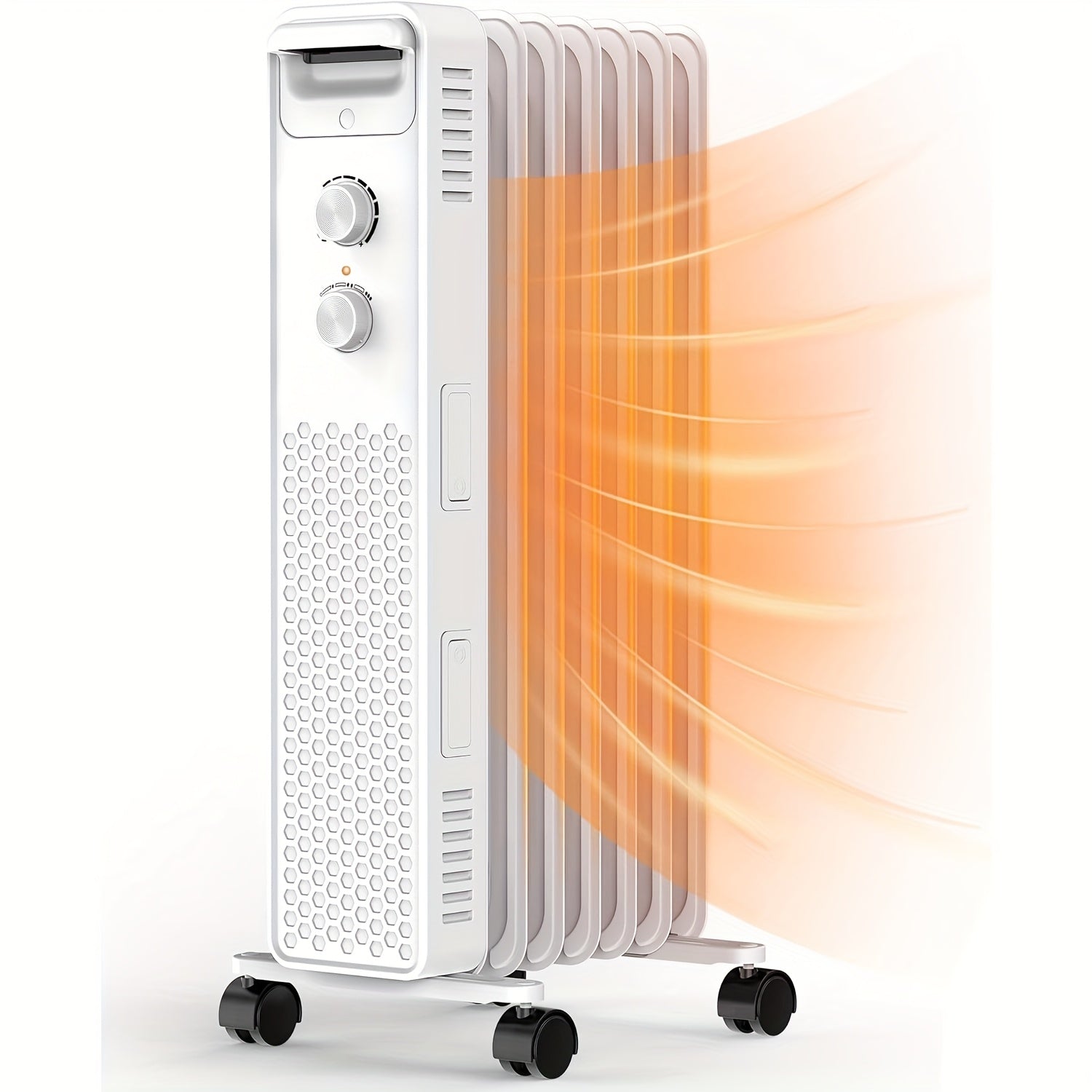 Oil-Filled Radiator Space Heater for Indoor Use – Electric Heater with Adjustable Thermostat & Safety Protection